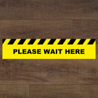 Please Wait Here Rectangle Floor Stickers - Pack of 6