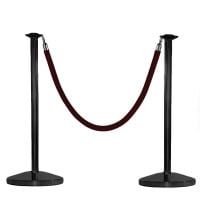 Black Rope Barrier Post for Queue Control