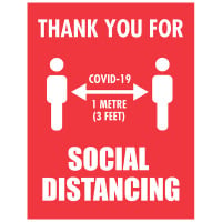Thank You For Social Distancing - Pack of 10 - A2 Poster or Sticker
