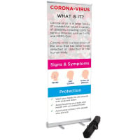 800mm Wide Banner Stand - Coronavirus Design 4