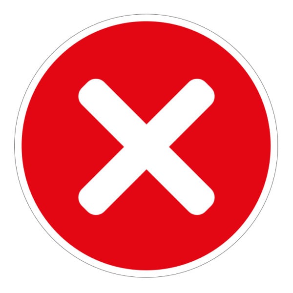 No Entry Cross Red Background Floor Stickers - Pack of 6 | Discount Displays