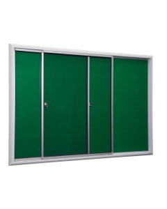 Lockable Sliding Door Notice Board Green