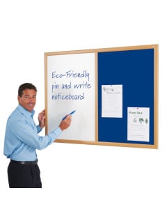 Dual 2-in-1 Notice Board and Whiteboard