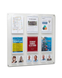 Modern Office Notice Board with 12 Pockets