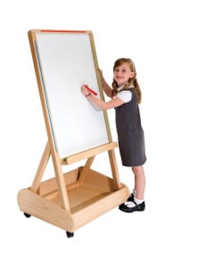 Solid Wood Classroom Magnetic Whiteboard With Storage Box