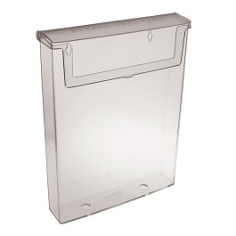White Wall Mount or Counter Top Acrylic Brochure Holder with Mounting Holes and Base 