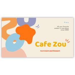 Pre-Designed Cafe Barrier Banner - Cafe Zou