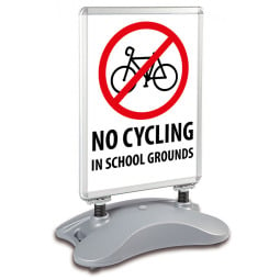 School A1 Windjammer Pavement Sign - No Cycling In School Grounds