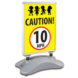 School Pavement Sign - Caution 10mph