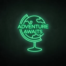 Adventure Awaits LED Neon Travel Sign