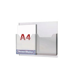Cable System Leaflet Dispenser - 2 x A4 on A2 Centres