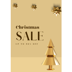 Red and White Christmas Sale Discount Poster