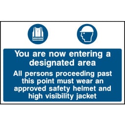 Designated Safety Area Signs - Pack of 6 | Correx | Foamex | Dibond | Vinyl