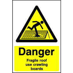 Danger Use Crawl Boards Signs - Pack of 6 | Correx | Foamex | Dibond | Vinyl