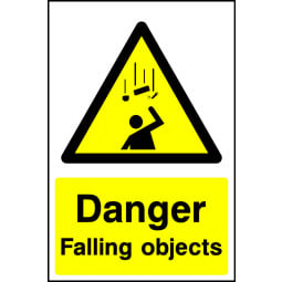 Danger Falling Objects Signs - Pack of 6 | Correx | Foamex | Dibond | Vinyl