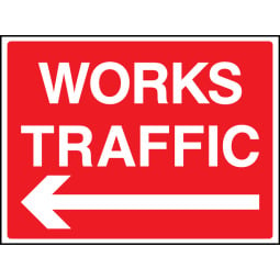 Works Traffic Left Safety Signs - Pack of 6 | Correx | Foamex | Dibond | Vinyl