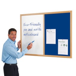 Dual 2-in-1 Notice Board and Whiteboard