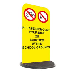 School Economy Pavement Sign - Please Dismount Bike or Scooter