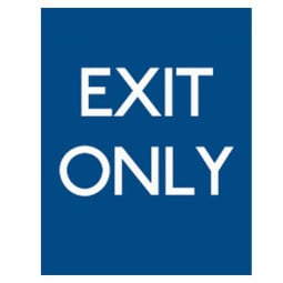 Exit Only Blue Background - Pack of 10 - A2 Poster or Sticker