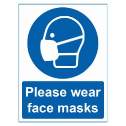 Please Wear Face Masks - Pack of 10 - A2 Poster or Sticker