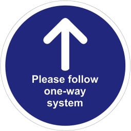 Please Follow One Way System Floor Stickers - Pack of 6