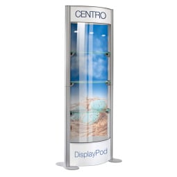 Centro display Pod with printed header, Foot and rear infill panels  (each unit is supplied with 8 clear panels )