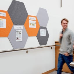 Lightweight Hexagonal eco noticeboard  with sound absorbing properties