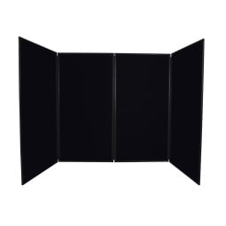 4 Panel Folding Stand - Black Plastic Frame & Black Fabric