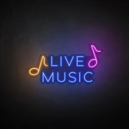 Retro "Live Music" Neon Sign
