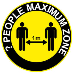 X People Maximum Zone - Social Distancing Floor Stickers - Pack of 6