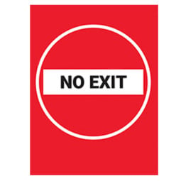 No Exit Red Background - Pack of 10 - A2 Poster or Sticker