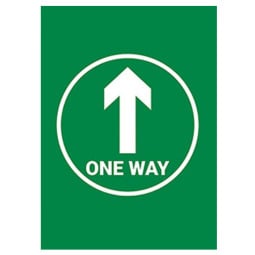 One Way Arrow Green Background - Pack of 10 - A2 Poster or Sticker
