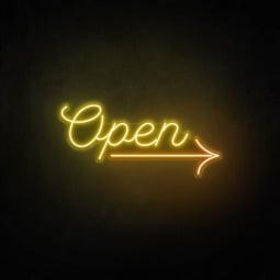 LED Open Sign with Arrow