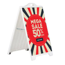 Plastic A-Frame Pavement Sign with Printed Vinyl Graphics