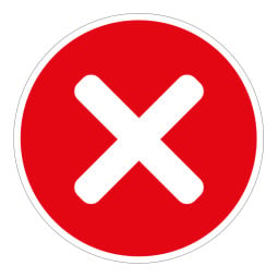 No Entry Cross Red Background Floor Stickers - Pack of 6