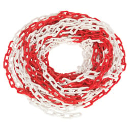 10m Red & White Plastic Chain