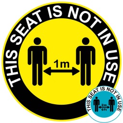 This Seat Is Not In Use - Social Distancing Floor Stickers - Pack of 6