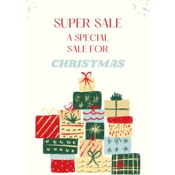 Red Baubles Christmas Sale Poster