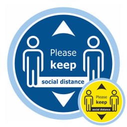 Please Keep Social Distance Floor Sticker - Pack of 6