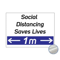 Printed Correx Signs - Pack of 10 - Social Distancing 1m / 2m