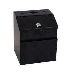 Lockable Black Steel Suggestions Box