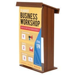 Economy Wooden Podium With Graphics
