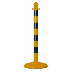 Yellow and Black Striped Plastic Post