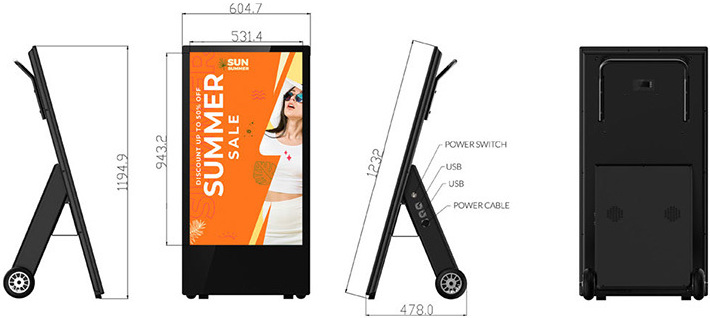 Digital A-board dimensions for optimal display and readability