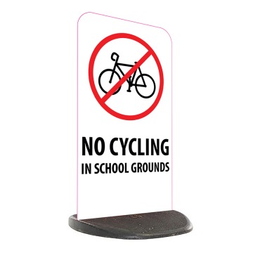School Economy Pavement Sign - No Cycling In School Grounds