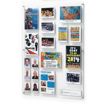 Polycarbonate pocket notice board