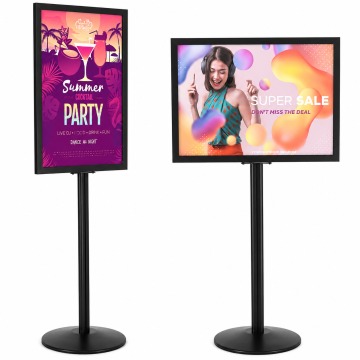Double sided poster stand | black poster stand