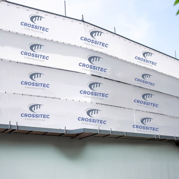 Custom branded scaffold sheeting
