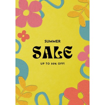funky Summer sale poster