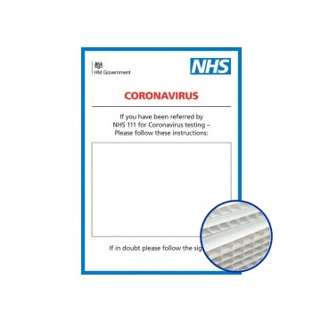 Printed Correx Signs - Pack of 10 - Coronavirus Design 3